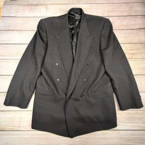 Vintage Example by Missoni Black Double Breasted Blazer 90s Power Suit Jacket